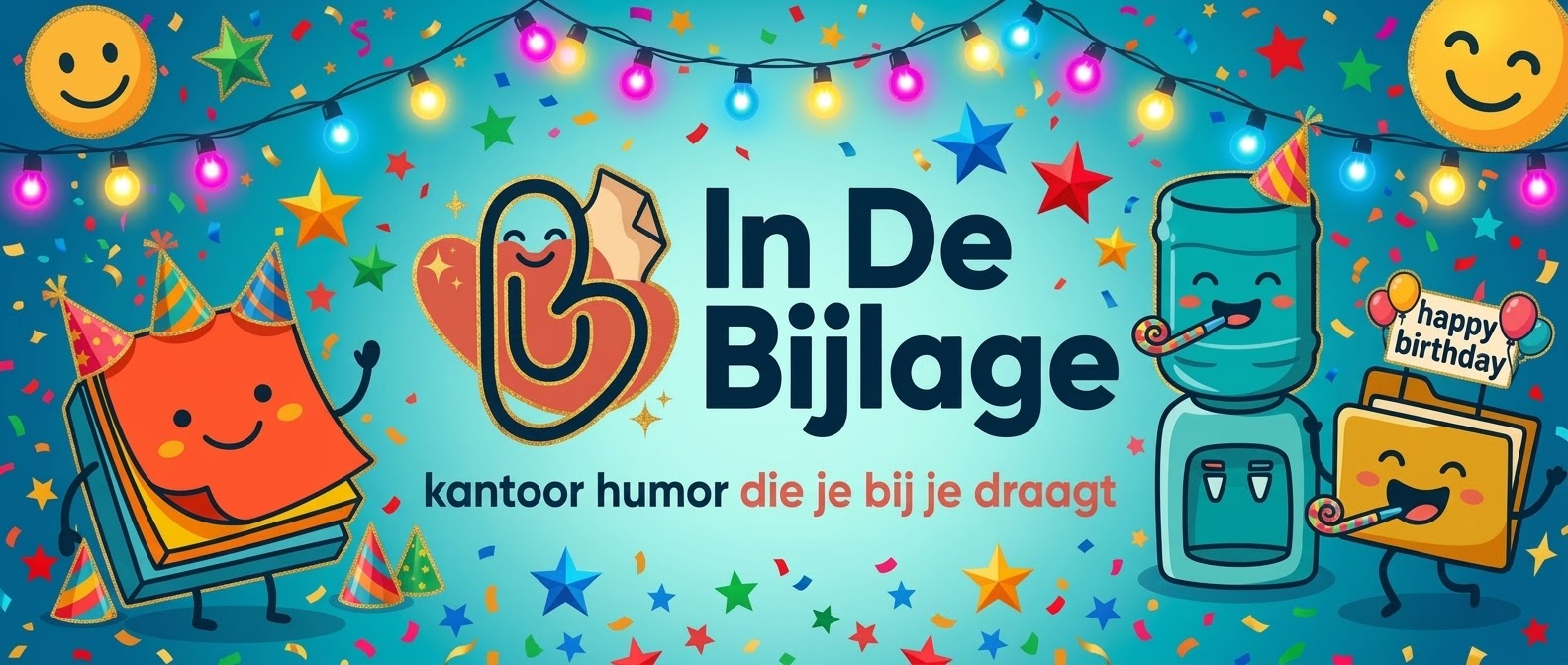 In De Bijlage — kantoorhumor die je bij je draagt